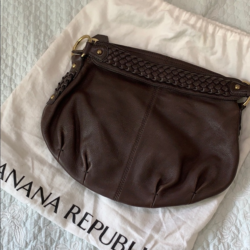 BR Brown Leather Shoulder Satchel